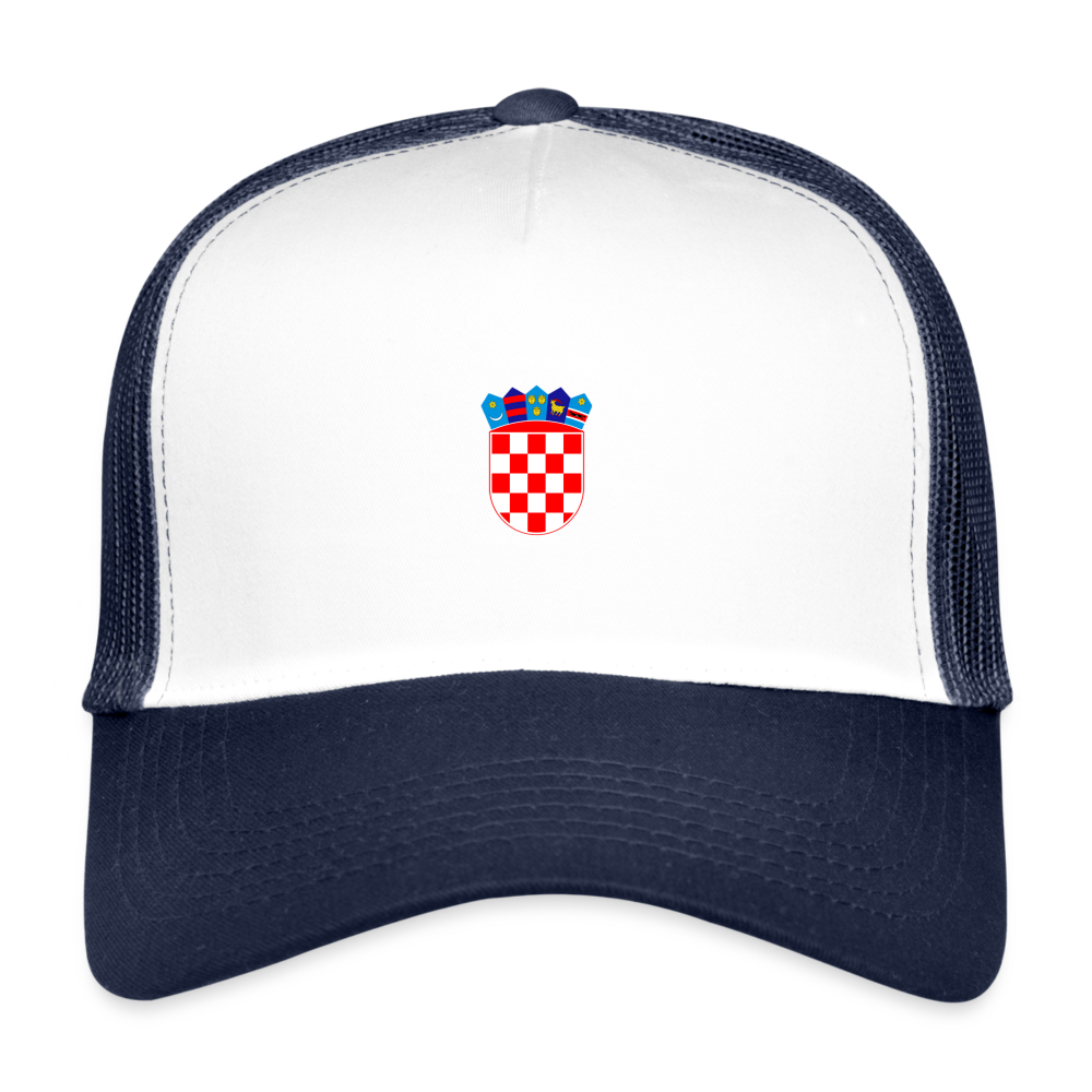 Trucker Cap kroetien wappen - white/navy