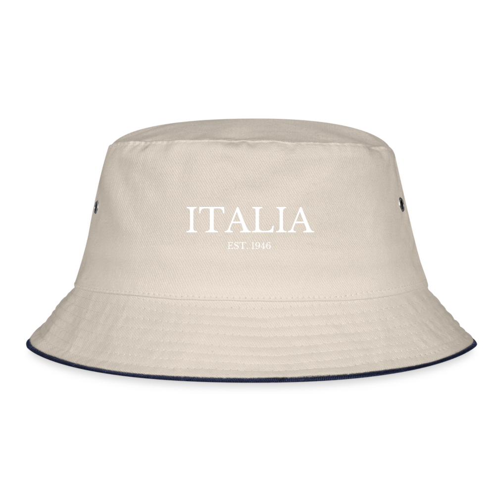 Italia est.1946 Bucket Hat - ecru/navy