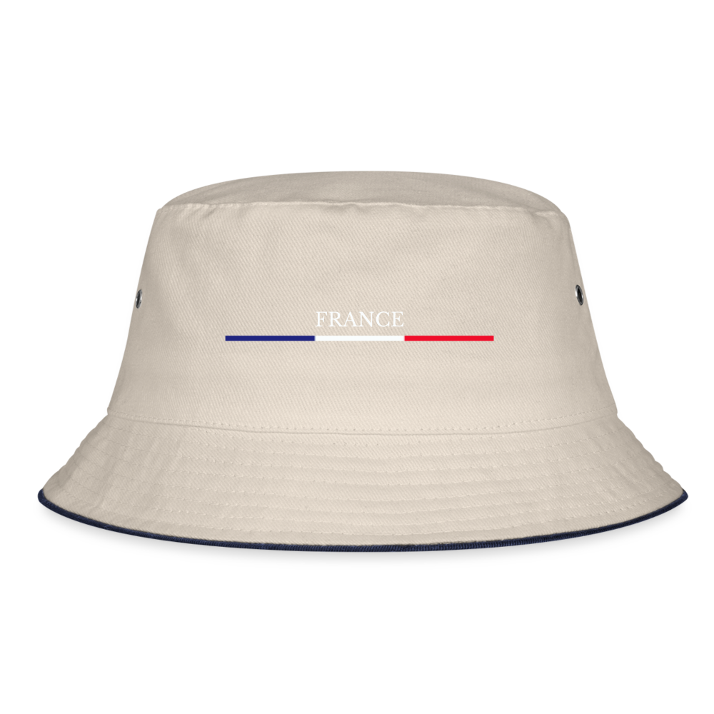 France Bucket Hat - ecru/navy